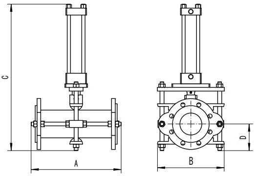 J type pinch valve Hydraulic type