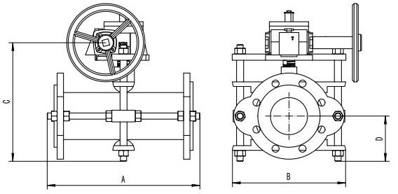 J type pinch valve Manual type