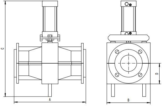 Z type pinch valve Pneumatic type